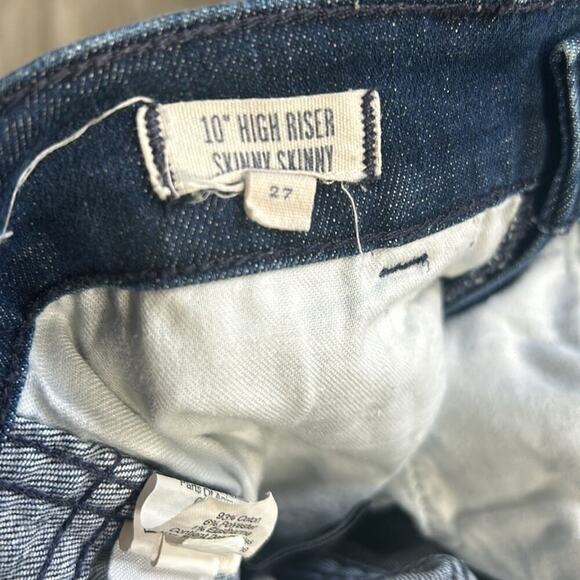 Madewell 10" High Riser Skinny Jeans in Lydia Dark Wash Stretch Denim 27 - Picture 4 of 8